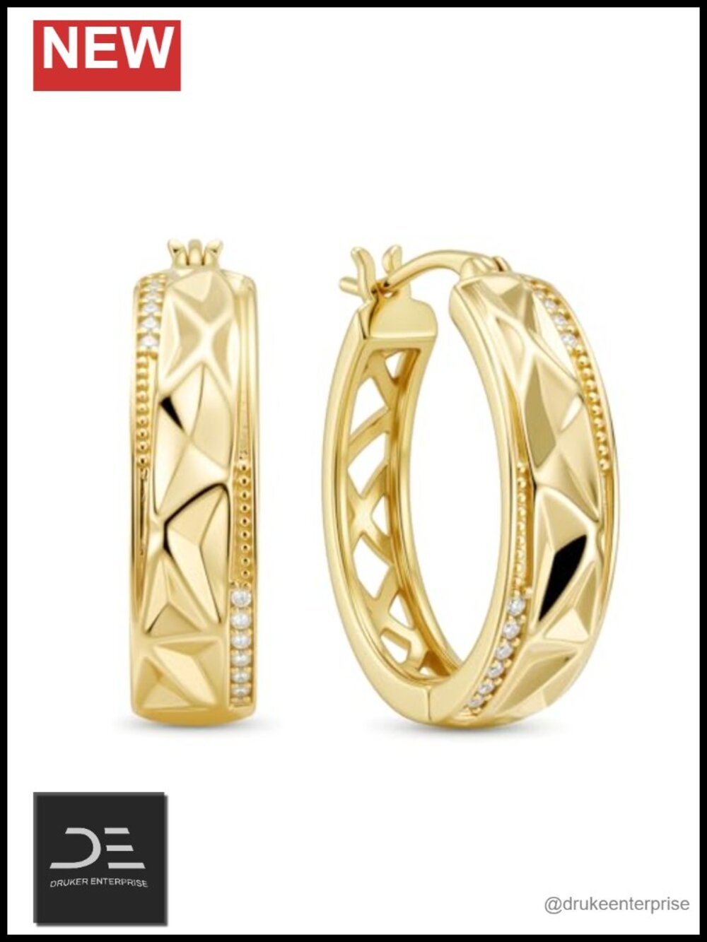 14K Gold Plated Hoop Earrings for Women Chunky 20mm Hypoallergenic